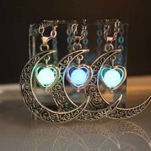 Светящиеся, ожерелье с изображением светится в темноте светящаяся «любящее сердце» подвески ожерелья для женщин подарок для девочек, Ретро стиль, лунных 2024 - купить недорого