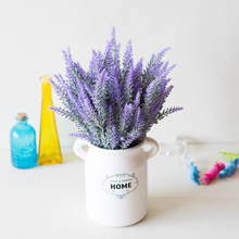 1 Bundle Artificial Flowers Romantic Provence Lavender Plastic Wedding Decorative Vase for Home Decor Grain Christmas Fake Plant 2024 - купить недорого