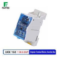 UKK 160 Terminal Blocks One In Several Out Power Distribution  Junction Box Universal Electric Wire Connector Din Rail 6 Way Out 2024 - buy cheap