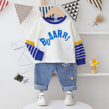 Spring Autumn Children Clothes Baby Boys Cotton Dinosaur T-shirt Jeans 2Pcs/Sets Infant Kids Fashion Toddler Clothing Tracksuits 2024 - buy cheap