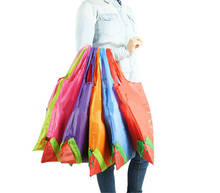 Floral Printing Nylon Reusable Shopping Bag Foldable Handy Tote Storage Pouch Recycle Handbags Shopping Bag 2024 - buy cheap