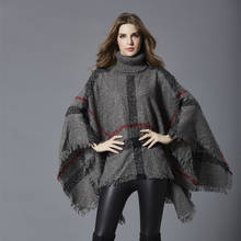 2019 Winter Style Batwing Sleeve Loose Pullovers Tassels Hem Cloak Poncho Casual Tops Knitting Sweater For Women Coat Harajuku 2024 - buy cheap