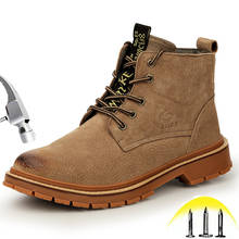 Calçados de segurança com biqueira de aço, sapatos masculinos à prova de perfuração, resistentes ao desodorante, leve, outono 2019 2024 - compre barato