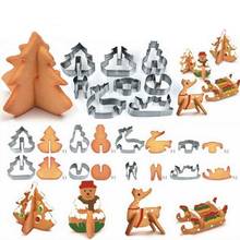 8pcs/set Stainless Steel 3D Christmas Cookie Cutters Cake Cookie Mold Fondant Cutter DIY Baking Tools 2024 - buy cheap
