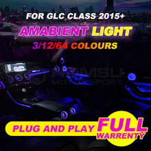 Ambient light For GLC class car interior accessories ambient lamp Atmosphere lighting decorate colorful 3 /12 /64 color 2024 - buy cheap