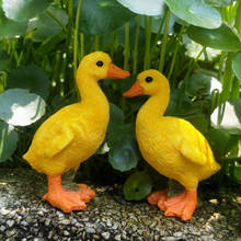 Creative Couple Little Yellow Duck Ornaments Outdoor Garden Courtyard Desktop Rockery Fish Pond Animal Decorative Crafts 2024 - buy cheap