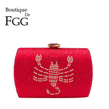 Boutique De FGG Scorpion Pattern Crystal Evening Clutch Bags Women's Fashion Minaudiere Handbags Wedding Cocktail Party Purses 2024 - buy cheap