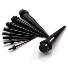 1Pair Unisex Black Ear Plug Acrylic Plug Tunnel Set Bulk Lot Tapers Stretcher Spike Ear Expander Kit 2024 - купить недорого