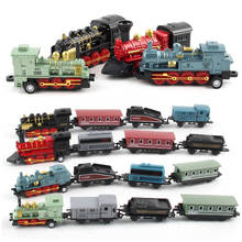 Simulation Retro Steam Train Children's Puzzle Stitching Toy Alloy Model Ornaments Pull Back Car Indoor Toys Birthday Gift LY517 2024 - buy cheap