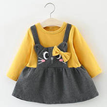 Menoea/платье для дня рождения на 1 год осенняя стильная детская одежда Платья на крестины для маленьких девочек платье-пачка для новорожденных платье с рукавами 2024 - купить недорого