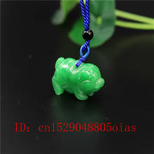 Colgante de Jade en forma de cerdo para hombre y mujer, dije en 3D tallado Natural, verde, chino, joyería, amuleto de Esmeralda, regalos 2024 - compra barato