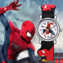 Детские кварцевые наручные часы Disney с изображением Человека-паука, Детские Силиконовые кварцевые часы с мультяшным рисунком, детские часы для мальчиков, подарки без упаковки 2024 - купить недорого
