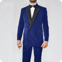 Velvet Men Suits for Wedding 2020 Latest Coat Pants Designs Prom Party Man Jacket Custom Made Groom Tuxedos Party 2 piece 2024 - buy cheap