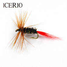 Icerio iscas de pesca líquidas secas, 8 peças, cauda vermelha, mayfly voadores, truta, iscas de pesca #12 2024 - compre barato