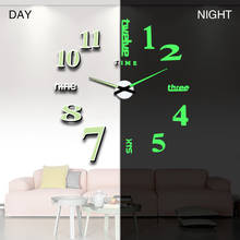 Saat 3D Large Wall Clock Sticker Reloj de Pared Duvar Saati Modern Design Wandklok Clocks Luminous Wall Watch Klock Digital 2024 - buy cheap