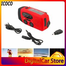 ICOCO 3 in 1 Emergency Charger Flashlight Hand Crank Generator Wind up Solar Dynamo Powered FM/AM Radio Charger LED Flashlight 2024 - buy cheap