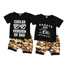 0-3Y Summer Casual Kids Boys Clothes Sets Letter Print Short Sleeve T Shirts Tops Camouflage Shorts 2024 - buy cheap