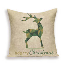 Feliz Navidad cojines de venado cubierta de Santa Claus decoración de almohada caso Feliz Navidad decoración de lino cojín de cama Funda Cojin 2024 - compra barato