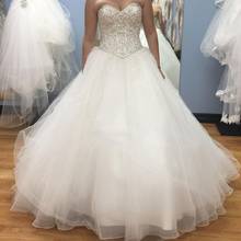 Elegant Sweetheart Corset Wedding Dresses With Crystal Vestidos de Novia White/Ivory Tulle Customized Ball Gown Bridal Gown 2021 2024 - buy cheap