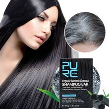 Carvão vegetal de bambu limpo sabão tratamento imediato cabelo preto shampoo brilhante cabelo & couro cabeludo tratamento cinza branco cor do cabelo tintura 2024 - compre barato