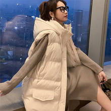 Down Cotton Vest Women Top Mid-Length Loose Hooded Coat Winter New Sleeveless Chaleco Mujer Korean Solid Warm Wild Female Jacket 2024 - buy cheap