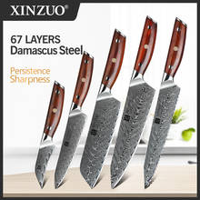 XINZUO 5 PCS Knives Set Japanese VG10 Damascus Stainless Steel Kitchen Knives Utility Paring Knives Cooking Tool Chef Knife Sets 2024 - buy cheap