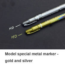 Modelo de caneta marcador, ferramenta de pintura, cor complementar, caneta de tinta dourada/prateada 2024 - compre barato