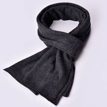 100% Pure Wool Scarf for Men Fashion Brand Solid Autumn Winter Scarves Male Wool Warm Shawls High Quality knitted Neckerchief 2024 - buy cheap