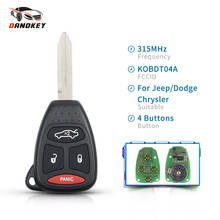 Автомобильный Дистанционный ключ Dandkey для Dodge Chrysler Jeep Dakota Durango Charger 300 Aspen Grand Cherokee KOBDT04A Fob 315 МГц 3 + 1 4 кнопки 2024 - купить недорого