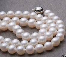 Collar de perlas AAA + 9-10MM, blanco, redondo, del Mar del Sur, cierre de oro de 14 quilates de 18" 2024 - compra barato