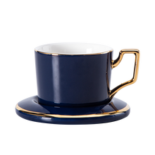 Креативная фарфоровая кофейная чашка с ручкой, синие керамические роскошные европейские красные чайные чашки, Золотая чашка, домашний контейнер LL50CC 2024 - купить недорого