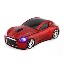 Ratón óptico inalámbrico con forma de coche, Mouse Mini creativo 3D USB 2,4 DPI con luz LED, regalo para niños para PC y portátil, 1600G 2024 - compra barato