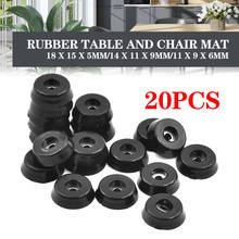 20pcs Black Rubber Table Chair Furniture Feet Leg Pads Tile Floor Protectors 18x15x5/11x9x6/14x11x9mm Table Chair Feet Pads 2024 - buy cheap