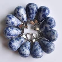 2020 Fashion hot selling good quality Natural sodalite charms water drop Pendants for jewelry marking 24Pcs/Lot Wholesale free 2024 - buy cheap