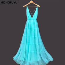 HONGFUYU A-line Sexy Sleeveless فساتين السهرة Prom Dresses Deep V Neck вечерние платья Long Evening Formal Party Dress vestidos 2024 - buy cheap