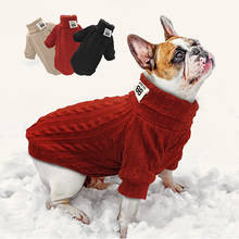 Зимняя утепленная одежда для домашних животных, кошек, собак, вязаный свитер с высоким воротником, теплый мягкий свитер для домашних животных, для маленьких собак, котят, кошек, вязаный костюм 2024 - купить недорого
