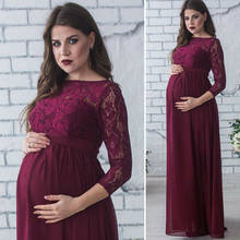 Pregnant Mother 4/3 Sleeve Dress Maternity Photography Props Women Pregnancy Lace Dress Pregnant Photo Shoot Summer New Clothes 2024 - buy cheap