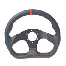 Quente: couro genuíno red stripe d estilo estilo jogo/ir kart/carro de corrida volante 2024 - compre barato