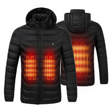 Модная мужская и женская куртка с электрическим подогревом, теплый жилет с USB, теплая куртка с перьями размера плюс, зимняя куртка для походов на открытом воздухе 2024 - купить недорого