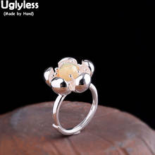 Anéis de flor de ovos sem opala ugliless para mulheres, anéis florais românticos abertos em prata esterlina 925, pedras preciosas bijuterias finas r957 2024 - compre barato