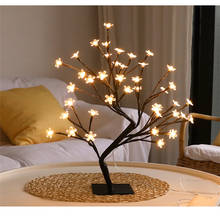 Fashion LED Indoor Lighting Table Lamp Cherry Blossom Tree Night Light 36 / 48 Leds Warm White Desk Lamp Home Party Decoration 2024 - buy cheap