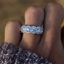 Роскошное женское круглое обручальное кольцо с большим кристаллом, милое кольцо из 925 серебра, розового золота, циркония, винтажное обручальное кольцо для женщин 2024 - купить недорого