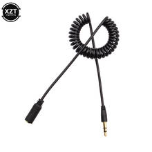 Cable de extensión de Audio para auriculares, conector macho de 3,5mm a hembra, Cable de resorte Flexible extensible, Cable de Audio portátil 2024 - compra barato