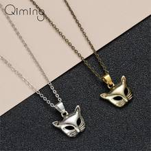 QIMING Cute Animal Kitty Cat Necklace For Girls Women Persian Cats Choker Necklace Vintage Jewelry Collier  2024 - buy cheap