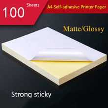 100 Sheets A4 White Self Adhesive Sticker Label  Laser Inkjet Printer Copier Craft Paper Sticker Label Matte Glossy Craft Paper 2024 - buy cheap