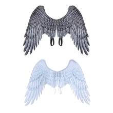 Adult Kids Halloween Black White Non Woven Feathers Angel Wings Evil Cosplay Costume Mardi Gras Pretend Play Dress Up Accessory 2024 - buy cheap