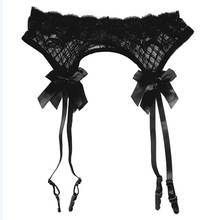 Conjunto de suspensório de renda transparente, meias de liga e coxa sexy para amarrar a coxa, lingerie de bondage, cinto de liga 2024 - compre barato