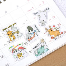 1 пакет, милые Мультяшные декоративные наклейки в Корейском стиле, клейкие наклейки, скрапбукинг, украшения «сделай сам», наклейки для дневника 2024 - купить недорого