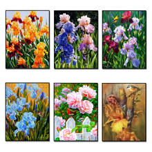 DIY Diamond Painting Iris Flowers Handmade Rhinestones Mosaic Paint Diamond Embroidery Beaded Cross Stitch Kits Hobby & Crafts 2024 - buy cheap