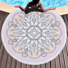 New Mandala Round Beach Towel 59'' Mircofiber Water Absorbing Bath Towels with Tassel Diagram 150cm 2024 - buy cheap